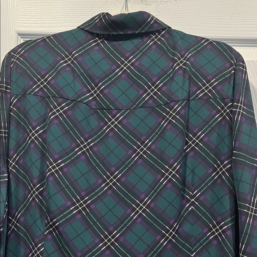 UNTUCKit Green Plaid Long Sleeve Dress With a Belt.Size 16 - Picture 8 of 16